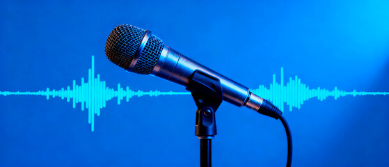 Studio microphone and audio waveform