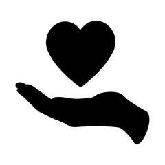 Heart in hand vector illustration for love charity and care concept graphic design element eps file