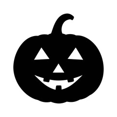Halloween pumpkin silhouette vector graphic illustration for spooky season decorations and design needs