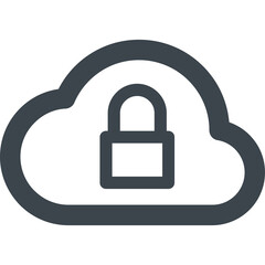Dark Gray Cloud With Padlock Icon Representing Secure Cloud Storage And Data Protection