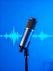 Studio microphone and audio waveform