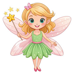 Blonde Fairy with Wings Isolated