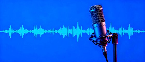 Studio microphone and audio waveform