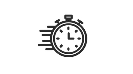 Speedy stopwatch icon, depicting quick time, urgent deadlines, rapid delivery, and efficient business management