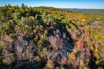 Aerial view of an extirpated New Hampshire timber rattlesnake den 
-Rattlesnake Hill, Weare, NH 