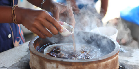 banh xeo cooking process