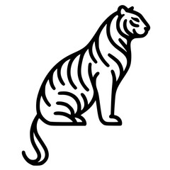 Tiger silhouette one line art vector design