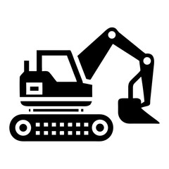 Naklejka premium Vector art of excavator with bucket construction equipment and machinery concept