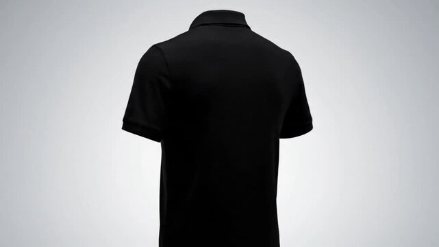 Back of a black polo shirt