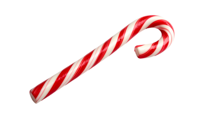 Festive Swirls of Sweetness: A close-up shot of a classic candy cane, its vibrant red and white stripes evoke the cheer and nostalgia of the holiday season.