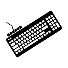 Vector art of black keyboard vector icon computer equipment for typing and data entry