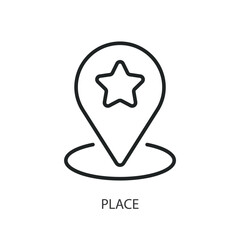 Place thin line vector icons.