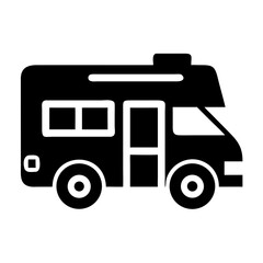 Fototapeta premium Vector art of recreational vehicle, a symbol of road trip and camping adventure