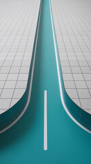 Minimal road teal priority lane rounded tile edges clean modern geometry calm perspective teal road priority lane rounded edges tile surface minimal design modern geometry clean lines white stripe