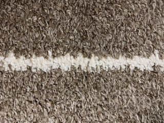 Soft Textured Brown Area Rug with White Stripe