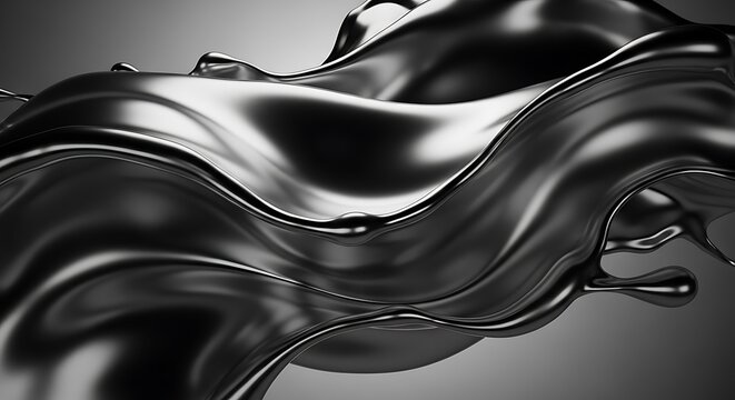 Liquid metal dynamic splash design for decorative abstract element