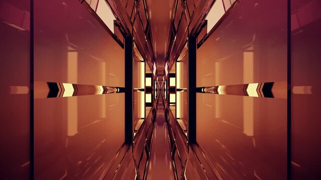 Seamless tunnel video loop showcasing vibrant colors and reflective surfaces for captivating screensaver experience