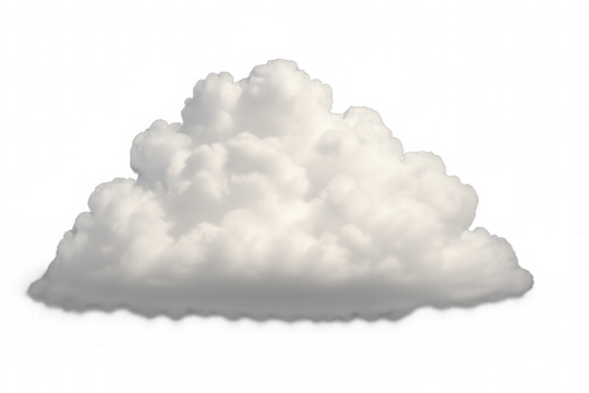 Cumulus cloud isolated on transparent background, puffy weather element for sky design and nature concepts