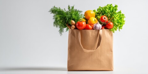 Fresh Groceries in Eco-Friendly Brown Paper Bag