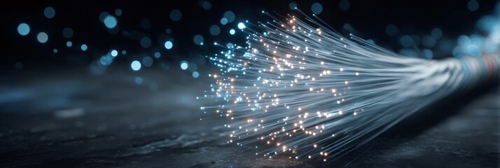 Fiber optic cable transmitting data and information over network