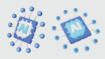 Stylized collection of tech pictograms representing the core of computing, machine learning, and digital transformation concepts.