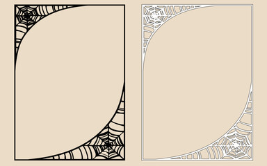 ダークなイメージ。縦長蜘蛛の巣フレーム。A判型。