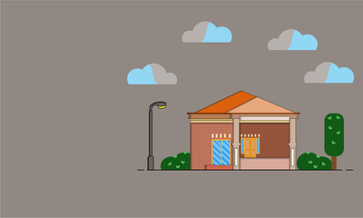 Vector Illustration Geometric 1 Story Minimalis