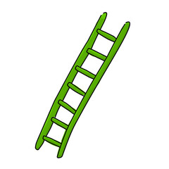 Simple vector illustration of a ladder with clean lines and minimal design, perfect for construction, work, and safety-related graphics