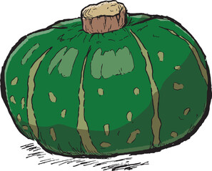 かぼちゃ　イラスト　カラー