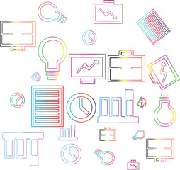 Colorful Business and Technology Icons A Modern Graphic Design.
