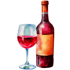 wine bottle and glass