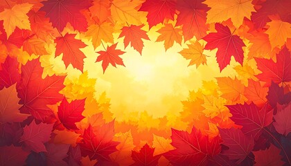 Vibrant Autumn Maple Leaves Frame