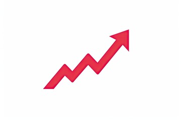 Upward arrow on white shows growth, used for presentation or report background