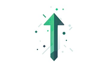 Upward Green Arrow Flat Design Concept for Growth With Abstract Background