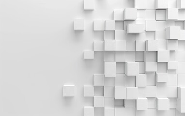 White cubes pattern dispersing on background, modern design, concept, texture