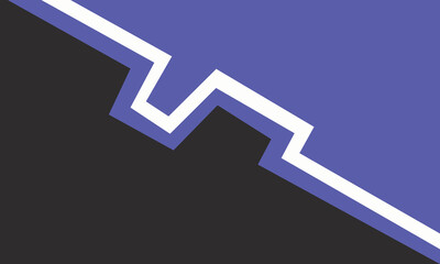 Minimalist geometric background with a diagonal split. Features a bold white zigzag line separating solid dark gray and vibrant blue-violet areas