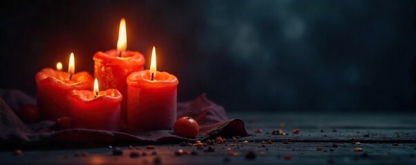 Dramatic Lightning Bolt Candles Cast Mystical Shadows on Dark Background; Perfect for Halloween, Gothic, and Fantasy Projects