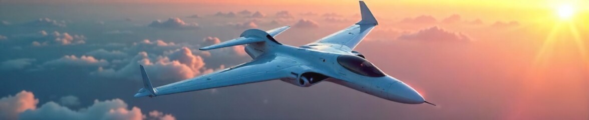 Sleek Futuristic Aircraft in Flight Demonstrating Advanced Variable-Sweep Wing Technology