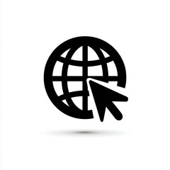 Fototapeta premium globe with a cursor hovering over it on a white background