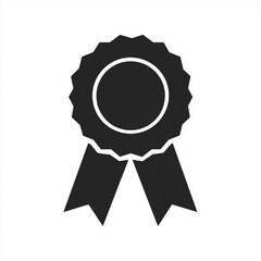 rosette award with ribbons on a white background
