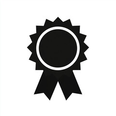 rosette award with ribbons on a white background