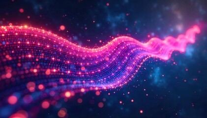 Vibrant Colorful Ripples An Abstract Visualization of Electromagnetic Radiation Waves Propagating Through Space, Ideal for Science, Technology, and Physics Educational Materials.