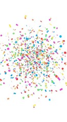 Explosion of Colorful Confetti Pieces Celebrating Joyful Events