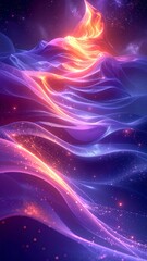 Obraz premium Cosmic Flow - Abstract Waves of Light and Color.