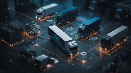 Top eyes view Smart Innovation connection cyber security Container truck in ship port for business Logistics transportation of Container Cargo ship Cargo plane with working crane bridge in shipyard