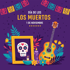 Celebrate dia de los muertos, vector illustration