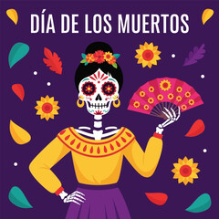 Vector illustration banner dia de los muertos