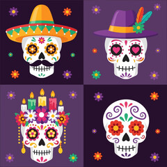 Celebrating dia de muertos vector illustration