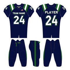 American football jersey design and versatile sports uniform graphics — perfect for all teamwear styles. Ideal for athletic, fashion, and casual apparel projects.