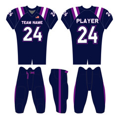 American football jersey design and versatile sports uniform graphics — perfect for all teamwear styles. Ideal for athletic, fashion, and casual apparel projects.